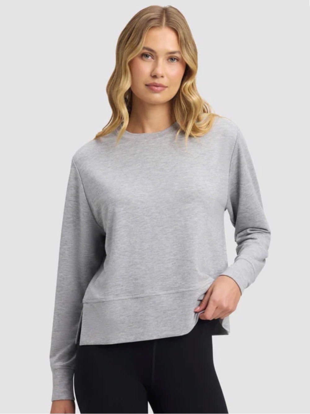Cozy Earth Women's StudioLite Crewneck - Heather Gray - Size M NWT